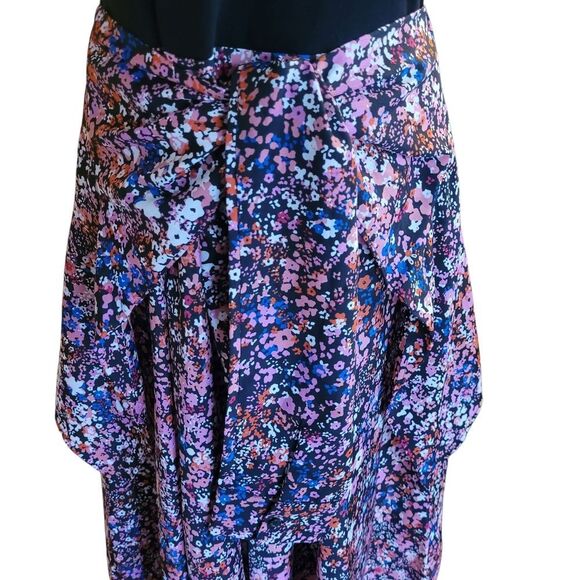 Maje Blue and Purple Asymmetrical Wrap Midi Dress - Picture 3 of 7